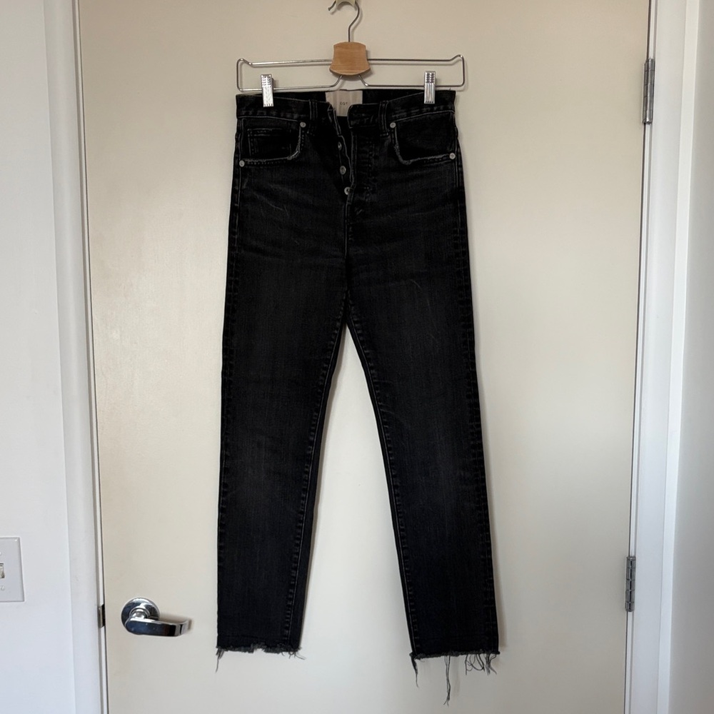 CQY High-Waist Black Button-Fly Skinny Jeans